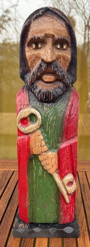 Alte geschnitzte holzfigur - geschnitzte,