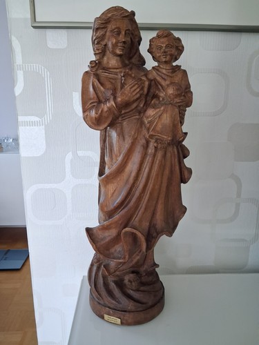 Alte holzfigur madonna mit - holzfigur, /