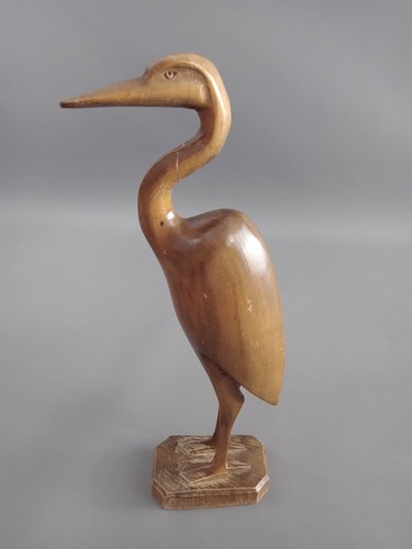 Alte holzfigur kranich reiher - alte,