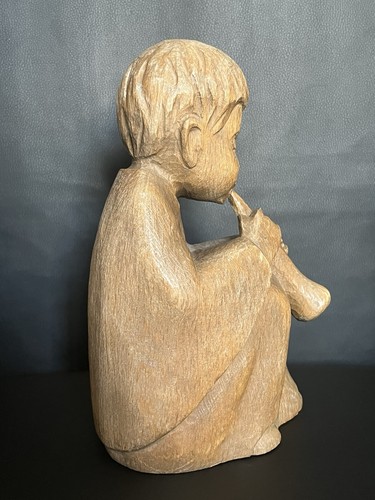 Alte holzfigur flötenspieler - alte,