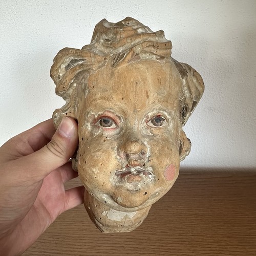 Antike holz figur engel kopf - holz,