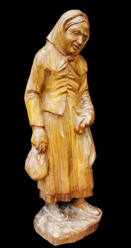 Holzfigur alte frau 50cm - holzfigur,