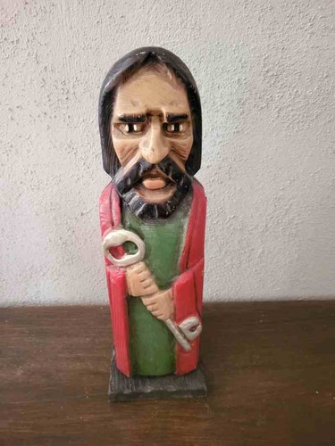 Alte holzfigur mit geheimfach - mit,