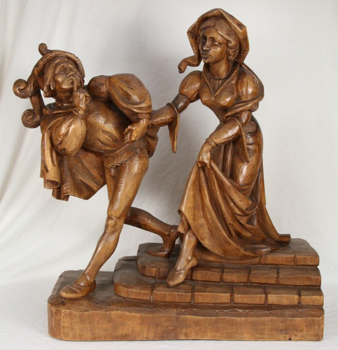 Große alte holzfigur - große,