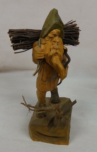 Alte holzfigur holzsammler - alte,